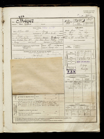 Meyer, Louis Richard, né le 13 juin 1898 à Nancy (Meurthe-et-Moselle), classe 1918, matricule n° 1669, Bureau de recrutement d'Amiens