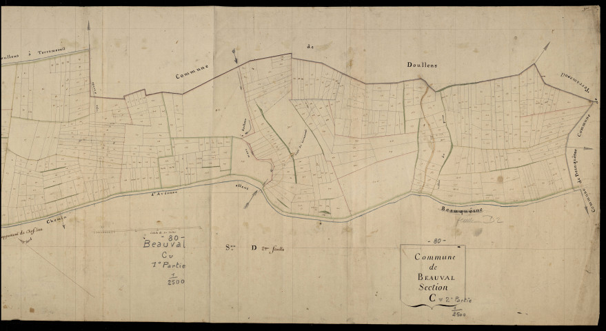 Plan du cadastre napoléonien - Beauval : C