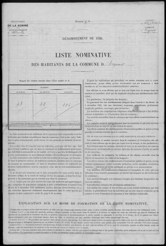 Recensement de la population : Ergnies