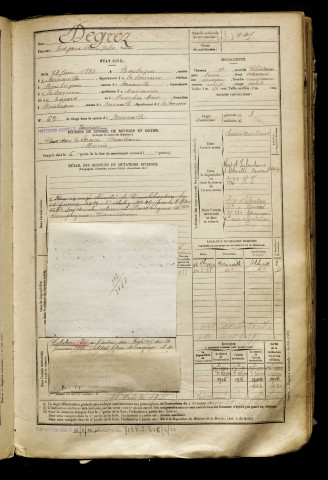 Degrez, Edgard Clovis Jules, né le 23 juin 1882 à Boisbergues (Somme), classe 1902, matricule n° 245, Bureau de recrutement d'Abbeville