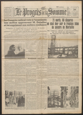 Le Progrès de la Somme, numéro 21591, 30 octobre 1938