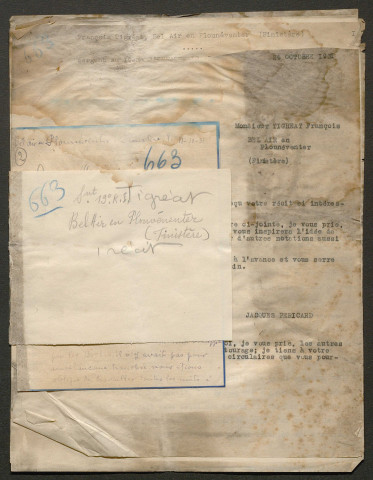 Témoignage de Tigréat, François et correspondance avec Jacques Péricard