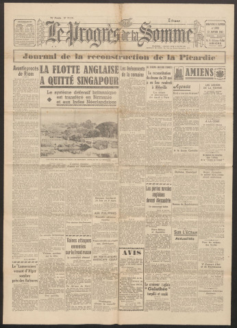 Le Progrès de la Somme, numéro 22561, 11 - 12 janvier 1942