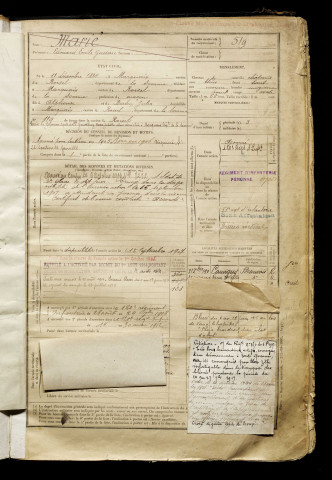 Marié, Edouard Emile Gustave, né le 11 décembre 1884 à Marquaix (Somme), classe 1904, matricule n° 519, Bureau de recrutement de Péronne