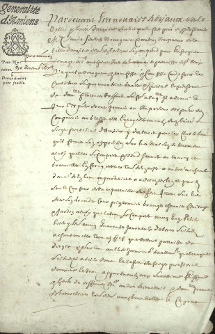 Etude de Me Jean Duval à Amiens (étude n°8). Minutes de l'année 1673