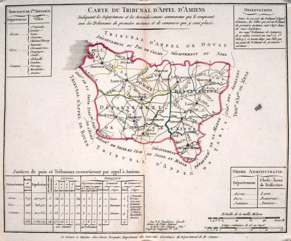 Carte du tribunal d'appel d'Amiens