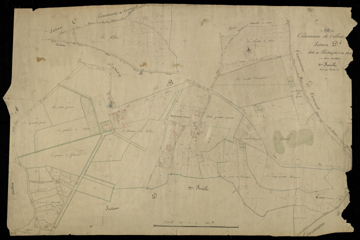 Plan du cadastre napoléonien - Villers-sur-Authie (Villers-sur-Authie) : Bretagne ; Marais (Le), D1