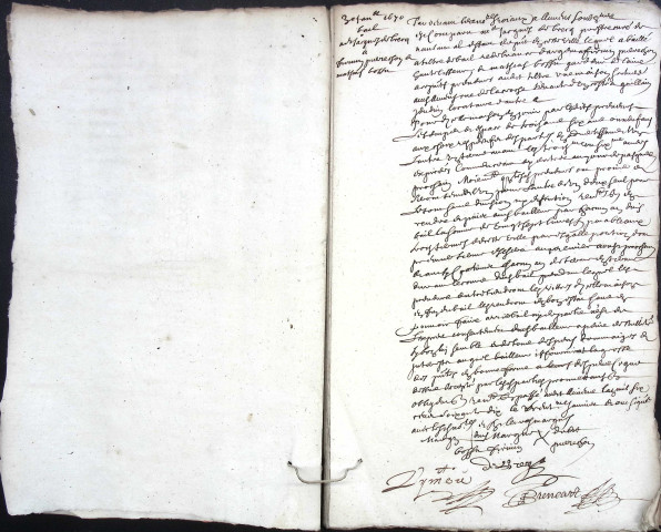 Etude de Me Jean-Baptiste Trencart à Amiens (étude n°12). Minutes de l'année 1670