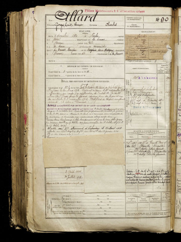Allard, Georges Louis Ernest, né le 05 décembre 1890 à Nurlu (Somme), classe 1910, matricule n° 490, Bureau de recrutement de Péronne