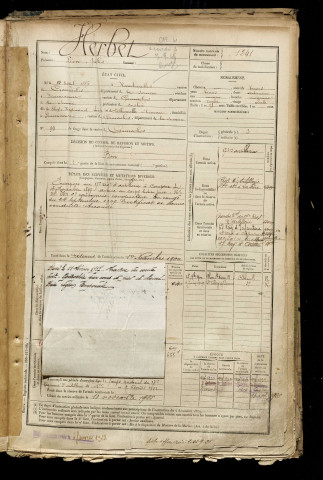 Herbet, Léon Jules, né le 12 avril 1876 à Ramburelles (Somme), classe 1896, matricule n° 1241, Bureau de recrutement d'Abbeville