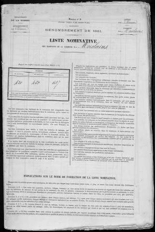Recensement de la population : Moislains