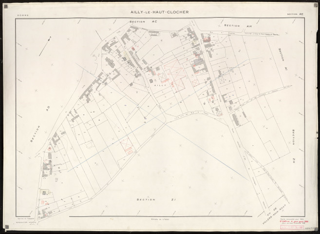 Plan du cadastre rénové - Ailly-le-Haut-Clocher : section AE