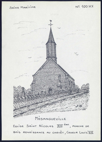 Mésangueville (Seine-Maritime) : église Saint-Nicolas - (Reproduction interdite sans autorisation - © Claude Piette)