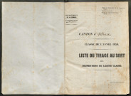 Tirage au sort (arrondissements de Doullens et de Montdidier) de l'année 1850