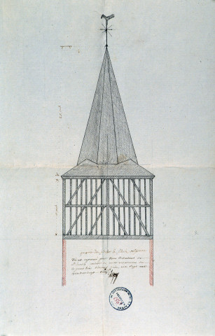 Plan du clocher de l'église de Belloy