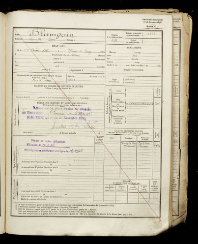 Blampain, Camille Louis, né le 25 août 1896 à Thonne-la-Long (Meuse), classe 1916, matricule n° 2525, Bureau de recrutement d'Amiens