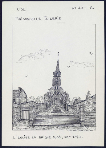 Maisoncelle-Tuilerie (Oise) : l'église en brique 1688 - (Reproduction interdite sans autorisation - © Claude Piette)