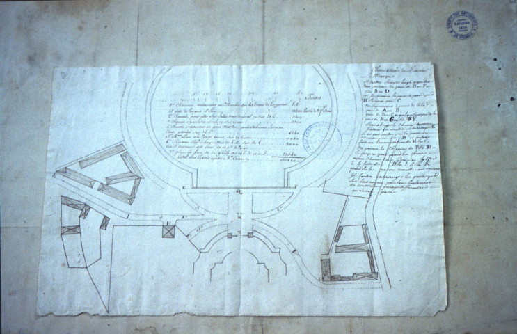 Plan des jardins du château d'Heilly