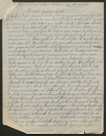 Témoignage de Ginglarn et correspondance avec Jacques Péricard