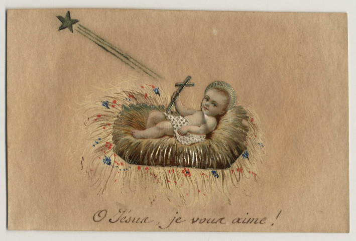 Ô Jésus, je vous aime. L'Enfant Jésus dans la mangeoire de la crèche