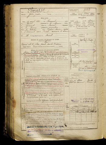 Prévost, Jules Justin, né le 14 avril 1884 à Liéramont (Somme), classe 1904, matricule n° 440, Bureau de recrutement de Péronne