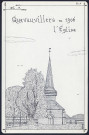 Quevauvillers en 1906 : l'église - (Reproduction interdite sans autorisation - © Claude Piette)