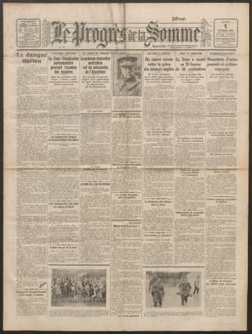 Le Progrès de la Somme, numéro 18721, 1er décembre 1930