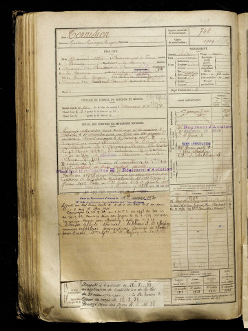 Ternisien, Gaston Georges Eugène, né le 17 avril 1896 à Beaucamps-le-Vieux (Somme), classe 1916, matricule n° 748, Bureau de recrutement d'Amiens