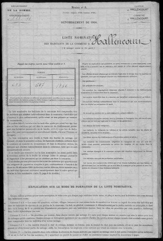 Recensement de la population : Hallencourt