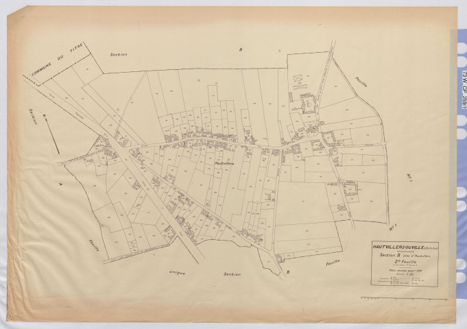 Plan du cadastre rénové - Hautvillers-Ouville : section B2