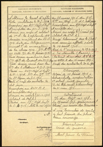 Berger, René Joseph Antoine, né le 12 septembre 1894 à Amiens (Somme), classe 1914, matricule n° 934, Bureau de recrutement d'Amiens