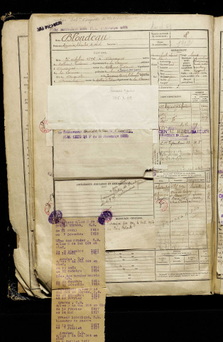 Blondeau, Maurice Charles Michel, né le 26 octobre 1896 à Airaines (Somme), classe 1916, matricule n° 8, Bureau de recrutement d'Amiens