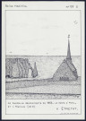 Etretat (Seine-Maritime) : la chapelle reconstruite en 1962, la porte d'aval et l'Aiguille (70 mètres) - (Reproduction interdite sans autorisation - © Claude Piette)