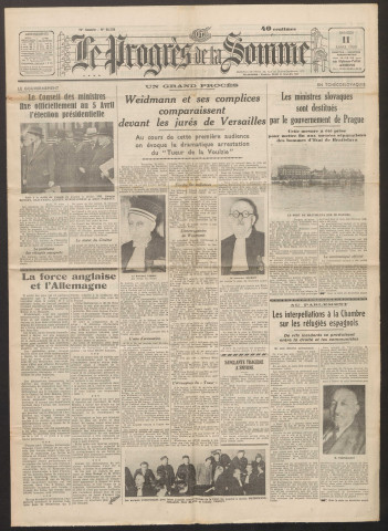 Le Progrès de la Somme, numéro 21721, 11 mars 1939