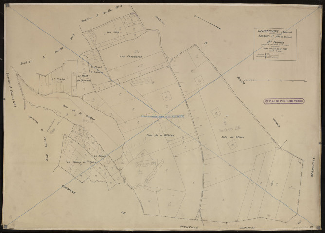 Plan du cadastre rénové - Heuzecourt : section C1