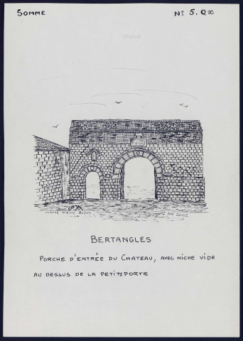 Bertangles : porte d'entrée du château avec niche vide - (Reproduction interdite sans autorisation - © Claude Piette)