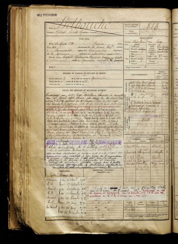 Belbouche, Gabriel Léopold Gédéon, né le 11 mars 1899 à Rouen (Seine-Maritime), classe 1919, matricule n° 818, Bureau de recrutement d'Abbeville