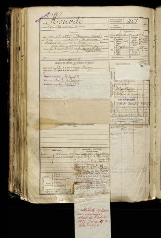 Hourdé, Oscar Ernest Auguste, né le 10 avril 1895 à Dompierre-sur-Authie (Somme), classe 1915, matricule n° 461, Bureau de recrutement d'Abbeville