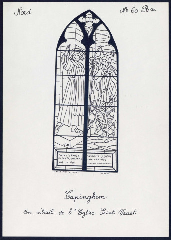 Capinghem (Nord) : un vitrail de l'église Saint-Vaast - (Reproduction interdite sans autorisation - © Claude Piette)