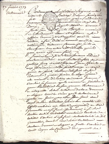 Etude de Me Nicolas Beaudelocque à Amiens (étude n°16). Minutes des années 1773-1782