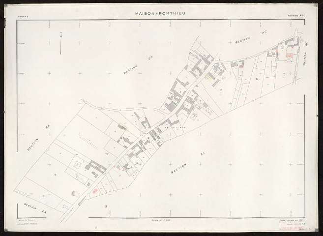 Plan du cadastre rénové - Maison-Ponthieu : section AB