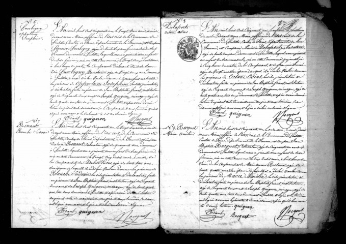 Gentelles : naissances, mariages, décès (1851-1856)