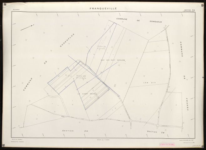 Plan du cadastre rénové - Franqueville : section ZA
