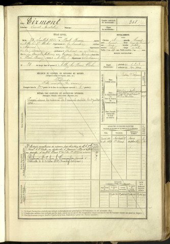 Tirmont, Ernest Anatole, né le 28 juillet 1860 à Pont-Remy (Somme, France), classe 1880, matricule n° 358, Bureau de recrutement d'Abbeville