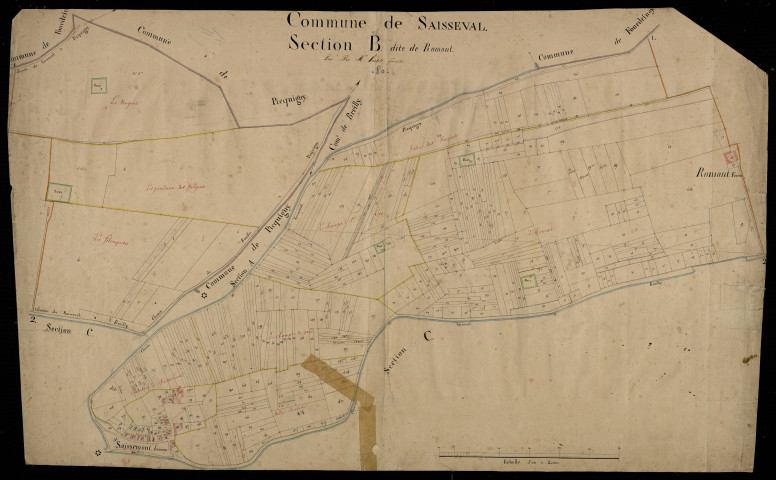 Plan du cadastre napoléonien - Saisseval : Romont, B