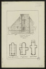 Portail de l'ancienne église d'Estrées (démolie). Plan de l'église de Joncourt. Ancienne église d'Estrées. Eglise de Levergies