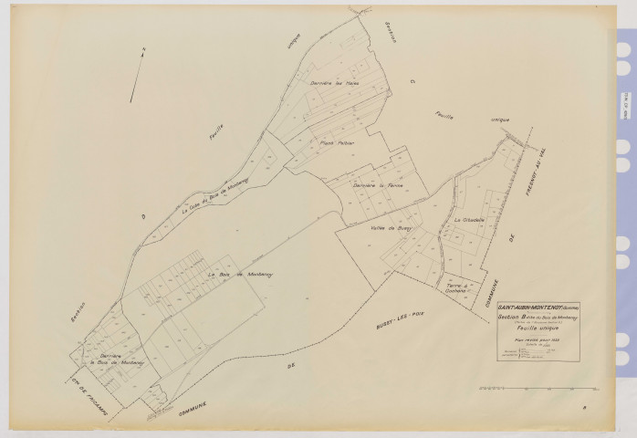 Plan du cadastre rénové - Saint-Aubin-Montenoy : section B