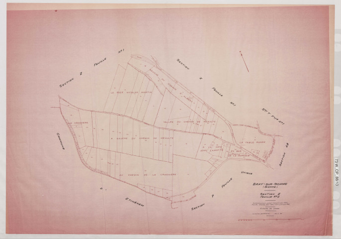 Plan du cadastre rénové - Bray-sur-somme : section Z2