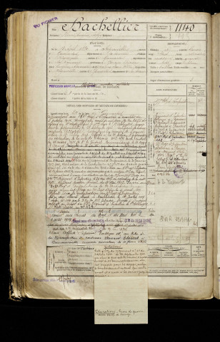 Bachellier, Henri Eugène Arthur, né le 13 avril 1889 à Aigneville (Somme), classe 1909, matricule n° 1140, Bureau de recrutement d'Abbeville