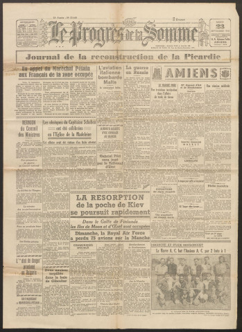 Le Progrès de la Somme, numéro 22468, 23 septembre 1941